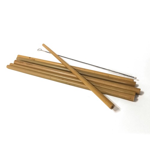 Wooden Straws Small - 6 Pieces With Cleaning Brush-image2-922