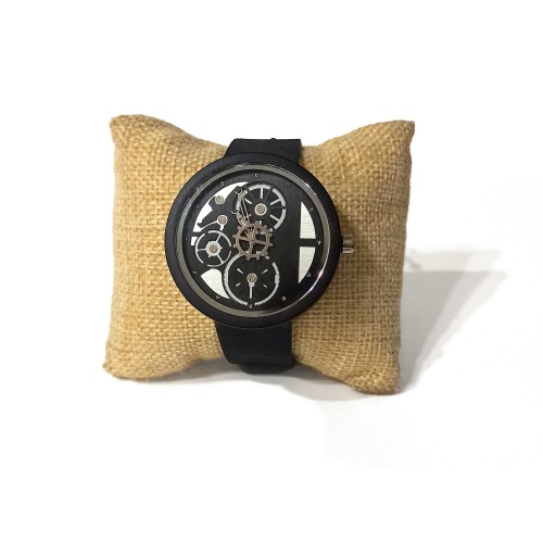 Men΄s watch with black leather strap -image2-924