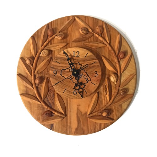 Μοναδικό Χειροποίητο Ρολόι Τοίχου Από Ξύλο Ελιάς-image2-929