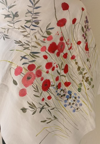 Hand-painted silk scarf -image2-952