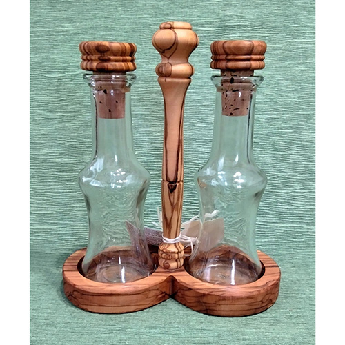 Σετ λάδι και ξύδι σε βάση από ξύλο ελιάς -image2-1001