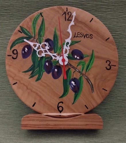 Table clock painted with olive branches -image2-507