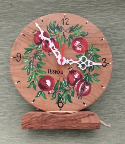 Τable Round Clock With Pomegranate & Olive Branch-image2-511