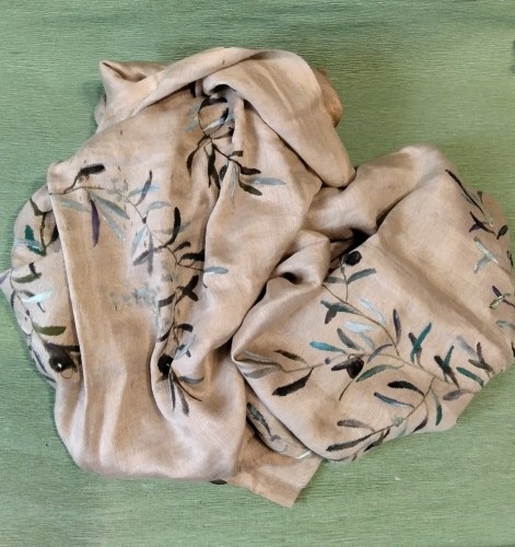 Hand-painted cashmere with silk scarf-image2-823