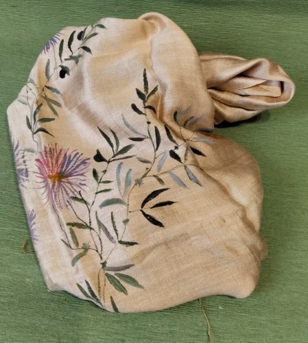 Hand-painted gradient silk scarf -image2-834