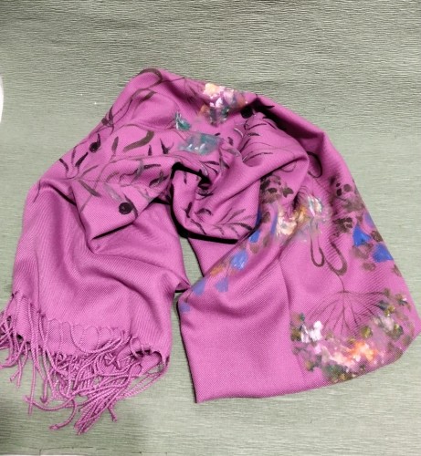 Hand-painted cashmere scarf-image2-831