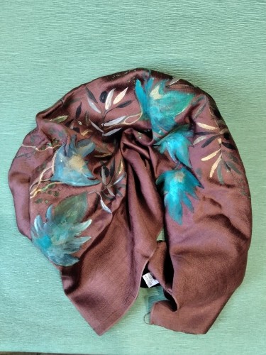 Hand-painted silk scarf -image2-477