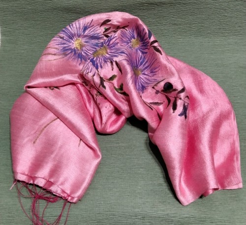 Hand-painted silk scarf-image2-828