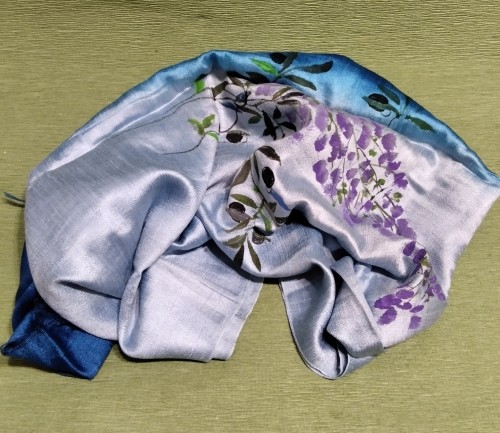 Hand-painted gradient silk scarf-image2-897