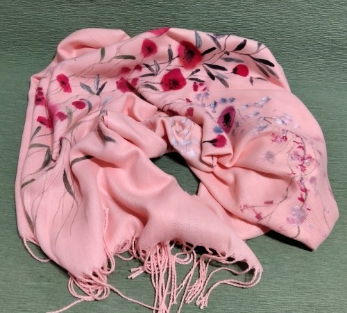 Hand-painted cashmere scarf-image2-827