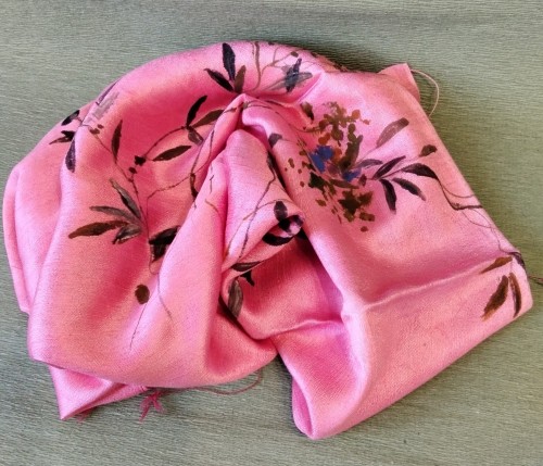 Hand-painted silk scarf-image2-790