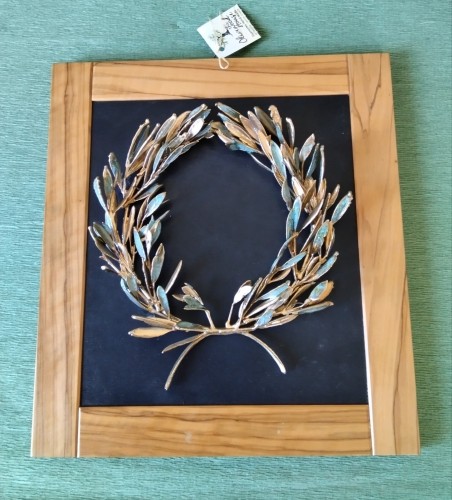 Κάδρο με στεφάνι από φυσικό Κλαδί Ελιάς επιμεταλλωμένο και επιχρυσωμένο-image2-1042