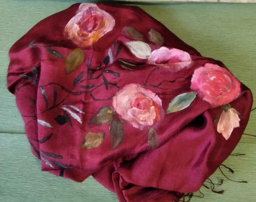 Hand painted silk scarf-image2-483