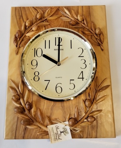 Καταπληκτικό ρολόι τοίχου  με κλαδάκια ελιάς και με Γερμανικό μηχανισμό -image2-502