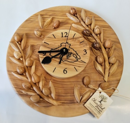 Μοναδικό Χειροποίητο ρολόι τοίχου από ξύλο ελιάς με κλαδιά-image2-929