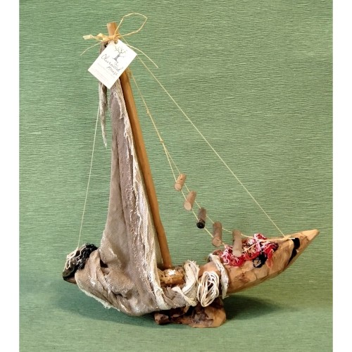 Καράβι Ιστιοφόρο με πανί μπεζ από γάζα -image2-725