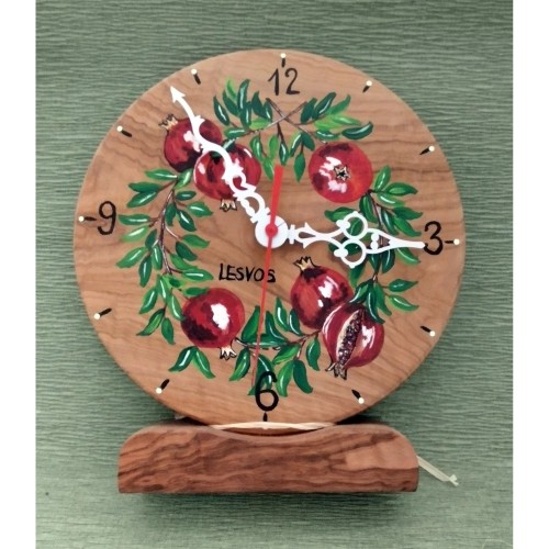 Ρολόι Επιτραπέζιο Στρογγυλό, Με Ρόδια & Κλαδί Ελιάς  -image2-511