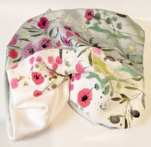 Εσάρπα από μετάξι 100% ,ντεγκραντε και ζωγραφισμένη στο Χέρι-image2-829