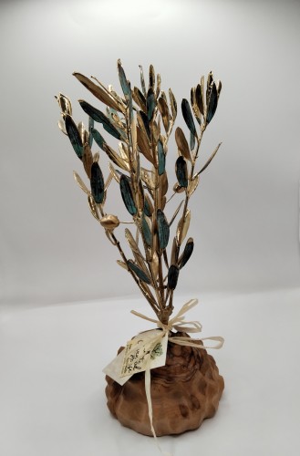 Natural olive branch ,metallized and gold-plated -image2-416