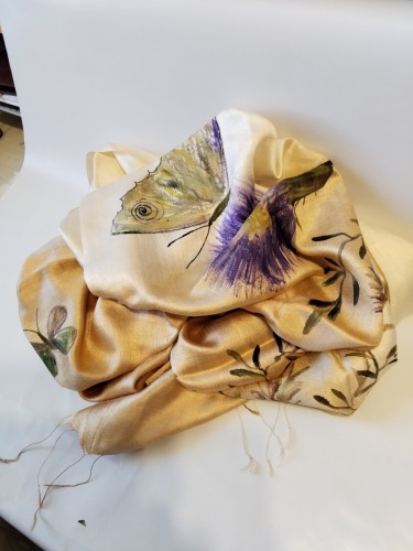 Hand-painted gradient silk scarf -image1-826