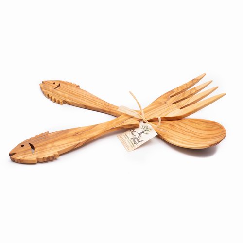 Handcrafted Carved Food Set Fork-Spoon 