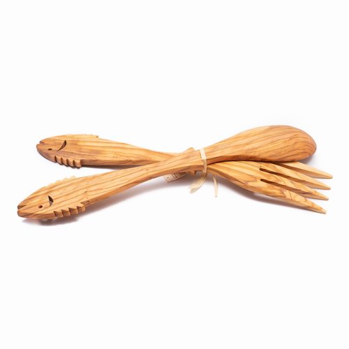 Handcrafted Carved Food Set Fork-Spoon 