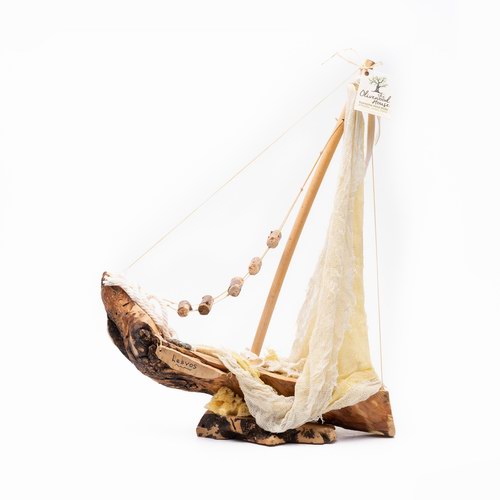 Sailing Boat With Ecru Cloth