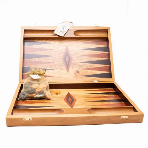 Handcrafted Suitcase Backgammon - Chess