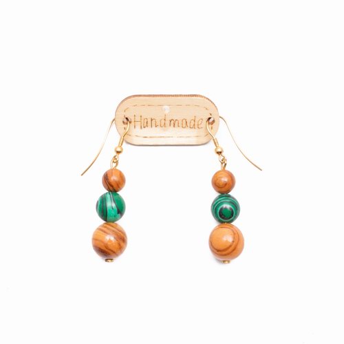 Earrings With Malachite-image2-675
