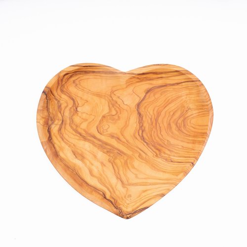 Olive Wooden Plate  Heart Shape Big-image2-57