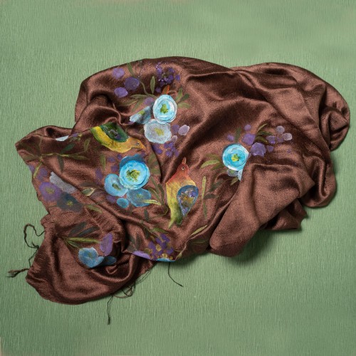 Handpainted Silk Shawl-image2-720